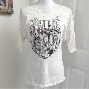 Realitee Burnout Forest Branches Owl T-Shirt Sz Small